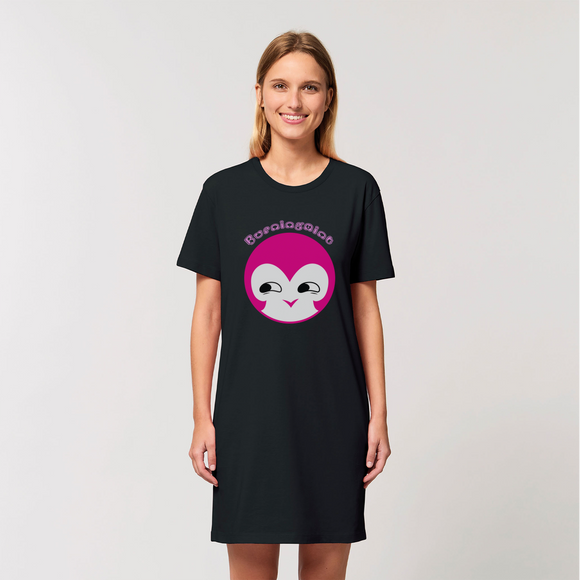 BurningMint® Cute Emoji Girl 1 Organic T-Shirt Dress