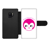BurningMint® Smiley Girl Phone Wallet Case. Cute Pink Girl Wall Phone Wallet Case