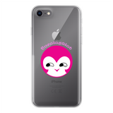 BurningMint® Cute Pink Girl Back Printed Transparent Soft Phone Case