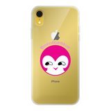 BurningMint® Cute Pink Girl Back Printed Transparent Soft Phone Case