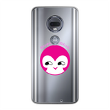 BurningMint® Cute Pink Girl Back Printed Transparent Soft Phone Case