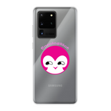 BurningMint® Cute Pink Girl Back Printed Transparent Soft Phone Case