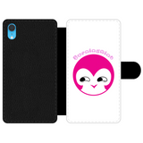 BurningMint® Smiley Girl Phone Wallet Case. Cute Pink Girl Wall Phone Wallet Case
