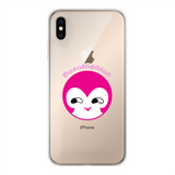 BurningMint® Cute Pink Girl Back Printed Transparent Soft Phone Case