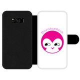 BurningMint® Smiley Girl Phone Wallet Case. Cute Pink Girl Wall Phone Wallet Case
