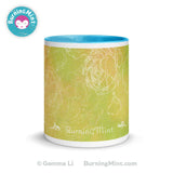 Accent mug, Ceramic coffee mug, dishwasher safe mug, floral mug, kitchen décor, microwave safe mug, mug for mom, mug for wife, mug for her, mug gift, yellow mug, green mug, BurningMint mug,   Accent mugs, Ceramic coffee mugs, dishwasher safe mugs, floral mugs, kitchen décor, microwave safe mugs, mugs for mom, mugs for wife, mugs for her, mug gifts, yellow mugs, green mugs, BurningMint mugs