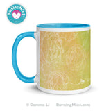 Accent mug, Ceramic coffee mug, dishwasher safe mug, floral mug, kitchen décor, microwave safe mug, mug for mom, mug for wife, mug for her, mug gift, yellow mug, green mug, BurningMint mug,   Accent mugs, Ceramic coffee mugs, dishwasher safe mugs, floral mugs, kitchen décor, microwave safe mugs, mugs for mom, mugs for wife, mugs for her, mug gifts, yellow mugs, green mugs, BurningMint mugs