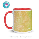 Accent mug, Ceramic coffee mug, dishwasher safe mug, floral mug, kitchen décor, microwave safe mug, mug for mom, mug for wife, mug for her, mug gift, yellow mug, green mug, BurningMint mug,   Accent mugs, Ceramic coffee mugs, dishwasher safe mugs, floral mugs, kitchen décor, microwave safe mugs, mugs for mom, mugs for wife, mugs for her, mug gifts, yellow mugs, green mugs, BurningMint mugs