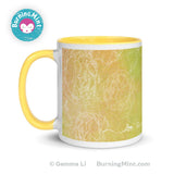 Accent mug, Ceramic coffee mug, dishwasher safe mug, floral mug, kitchen décor, microwave safe mug, mug for mom, mug for wife, mug for her, mug gift, yellow mug, green mug, BurningMint mug,   Accent mugs, Ceramic coffee mugs, dishwasher safe mugs, floral mugs, kitchen décor, microwave safe mugs, mugs for mom, mugs for wife, mugs for her, mug gifts, yellow mugs, green mugs, BurningMint mugs