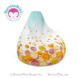 Yello bean bag chair cover, lollipop bean bag chair cover, home décor, flower bean bag chair cover, floral bean bag chair cover, candy bean bag chair cover, BurningMint bean bag chair cover,