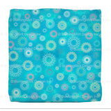 BurningMint® Ottoman Table | Colorful Ottoman Coffee Table | Blue Ottoman with Fireworks Design