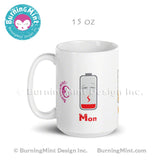 11oz mugs, 11oz coffee mugs, 15oz mugs, 15oz coffee mugs, Coffee mugs, funny coffee mugs, battery coffee mugs, energy coffee mugs, BurningMint mugs, funny birthday gifts, funny Christmas gifts, funny new year gifts, gifts for co-worker, gifts for colleague