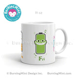 BurningMint®️ Funny Coffee Mug, Battery Mug, Cute Cartoon Mug  🌝 🌝