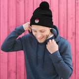 BurningMint Pink Logo Pom-Pom Beanie