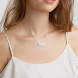 BurningMint™ Personalized Engraved Silver Bar Chain Necklace