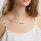 BurningMint™ Personalized Engraved Silver Bar Chain Necklace