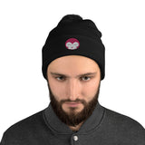 BurningMint Pink Logo Pom-Pom Beanie