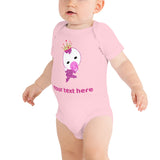 Personalized Cute Glittery Princess Baby Girl Bodysuit T-Shirt