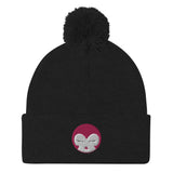 BurningMint Pink Logo Pom-Pom Beanie