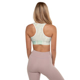 Padded Sports Bra with Abstract Typography Design