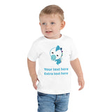 Personalized Cute Blue Baby Dinosaur Toddler Short Sleeve Tee