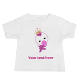 Personalized Cute Glittery Princess Girl Baby Jersey Short Sleeve Tee