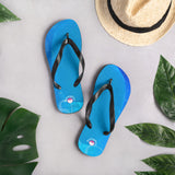Beautiful Flip-Flops with Blue Abstract Design