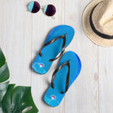 Beautiful Flip-Flops with Blue Abstract Design