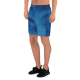 Men's Athletic Long Shorts with Cool Blue Painting