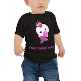 Personalized Cute Glittery Princess Girl Baby Jersey Short Sleeve Tee