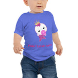 Personalized Cute Glittery Princess Girl Baby Jersey Short Sleeve Tee