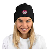 BurningMint Pink Logo Pom-Pom Beanie