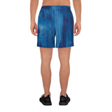 Men's Athletic Long Shorts with Cool Blue Painting
