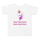 Personalized Cute Glittery Pink Princess Girl Toddler Short Sleeve Tee