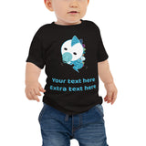 Personalized Cute Glittery Blue Baby Dinosaur Jersey Short Sleeve Tee
