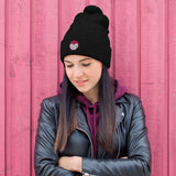 BurningMint Pink Logo Pom-Pom Beanie