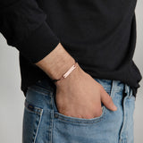 BurningMint™ Custom Bracelet | Engraved Silver Bar Chain Bracelet | Sterling silver Pendant with Chain with Coating (📫 Free Shipping!)