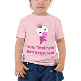 Personalized Cute Glittery Pink Princess Girl Toddler Short Sleeve Tee
