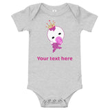 Personalized Cute Glittery Princess Baby Girl Bodysuit T-Shirt