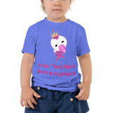Personalized Cute Glittery Pink Princess Girl Toddler Short Sleeve Tee