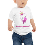 Personalized Cute Glittery Princess Girl Baby Jersey Short Sleeve Tee