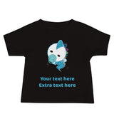 Personalized Cute Glittery Blue Baby Dinosaur Jersey Short Sleeve Tee