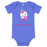 Personalized Cute Glittery Princess Baby Girl Bodysuit T-Shirt