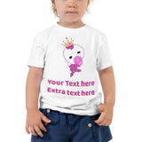 Personalized Cute Glittery Pink Princess Girl Toddler Short Sleeve Tee