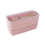 Vertical Lunch Box, 3-layered Stackable Lunch Box, Microwavable Lunch Box, 3 Layer Wheat Straw Bento Boxes (📫 📫 📫 Free-shipping)