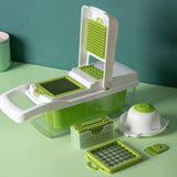 Multifunctional slicer, mandoline slicer, All-in-one slice,  Vegetable Fruit Slicer, garlic Grater, fruit Cutter, fruit Peeler, fruit slicer, fruit choppers,   vegetable choppers, vegetable cutter,  vegetable peeler, vegetable slicer,  Multifunctional Grater, Drain Basket Kitchen Chopper,  Chopper With Container, Slicer With Container