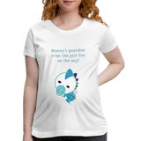 Cute Personalized Women’s Maternity T-Shirt | Mommy's Guardian From The Past Life On The Way - white