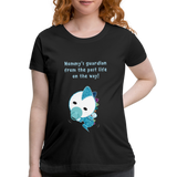 Cute Personalized Women’s Maternity T-Shirt | Mommy's Guardian From The Past Life On The Way - black