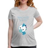 Cute Personalized Women’s Maternity T-Shirt | Mommy's Guardian From The Past Life On The Way - heather gray
