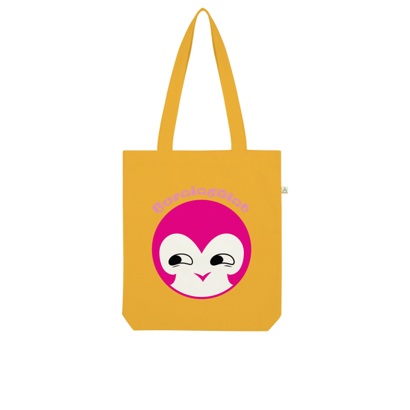 BurningMint® Organic Tote Bag with Cute Pink Girl. Smirl